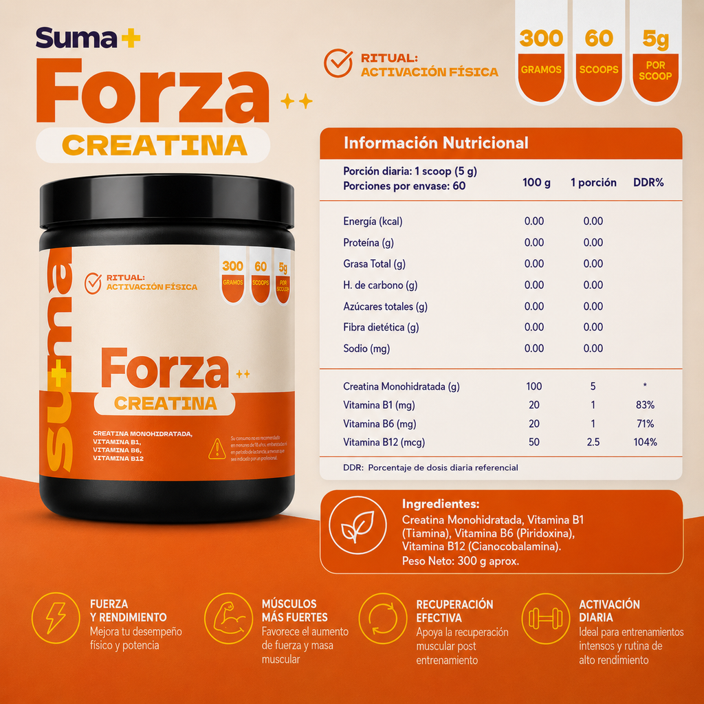 SUMA + FORZA Creatina Monohidratada 300 g